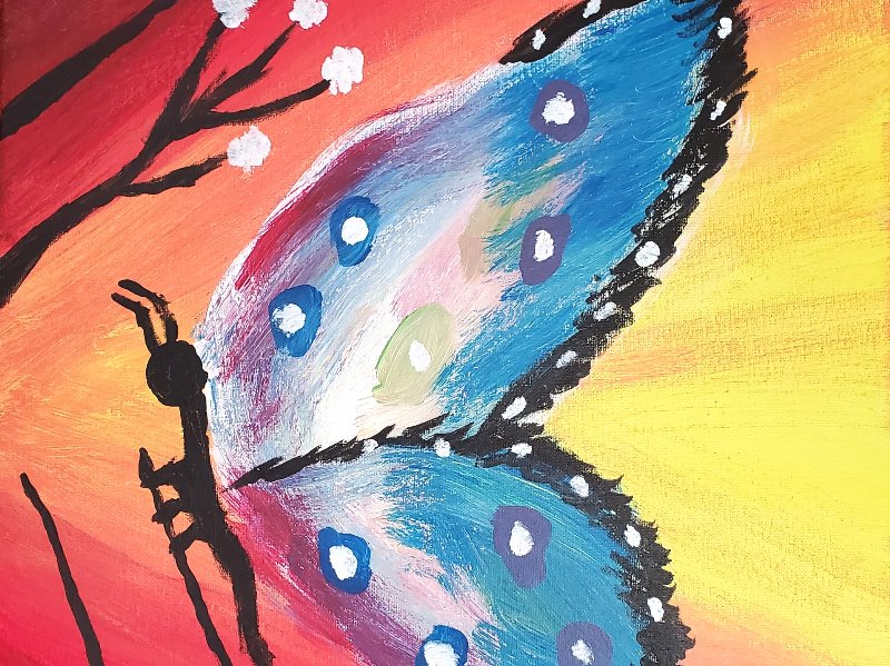 an unfortunate painting of a butterfly