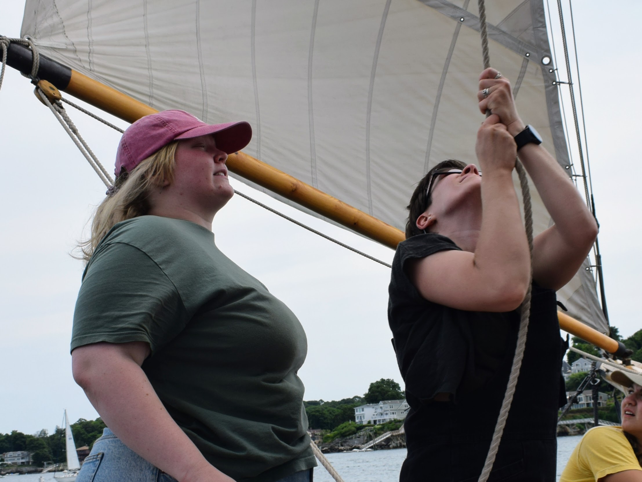 Amber pulling a rope