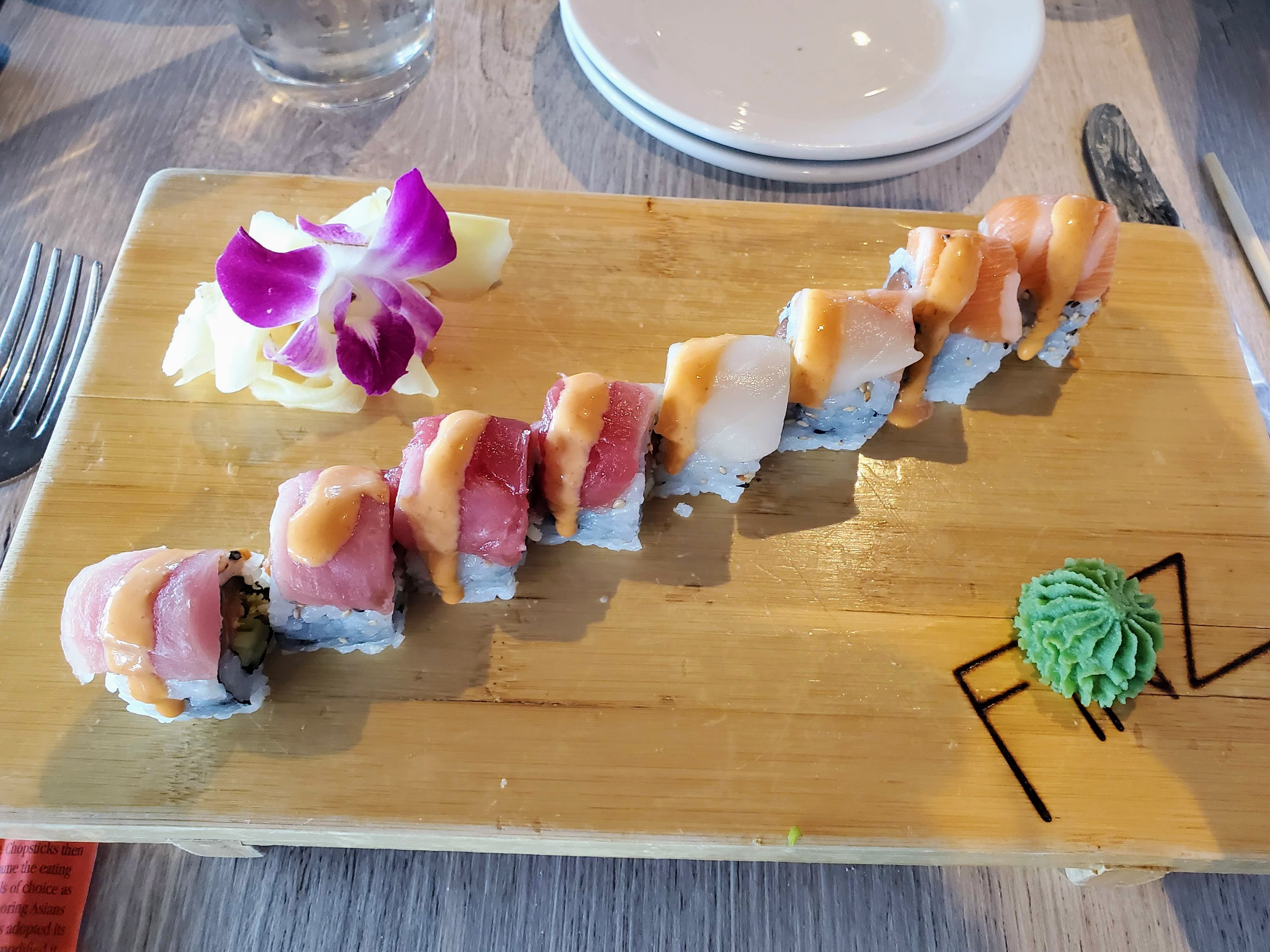 Aesthetically presented sushi