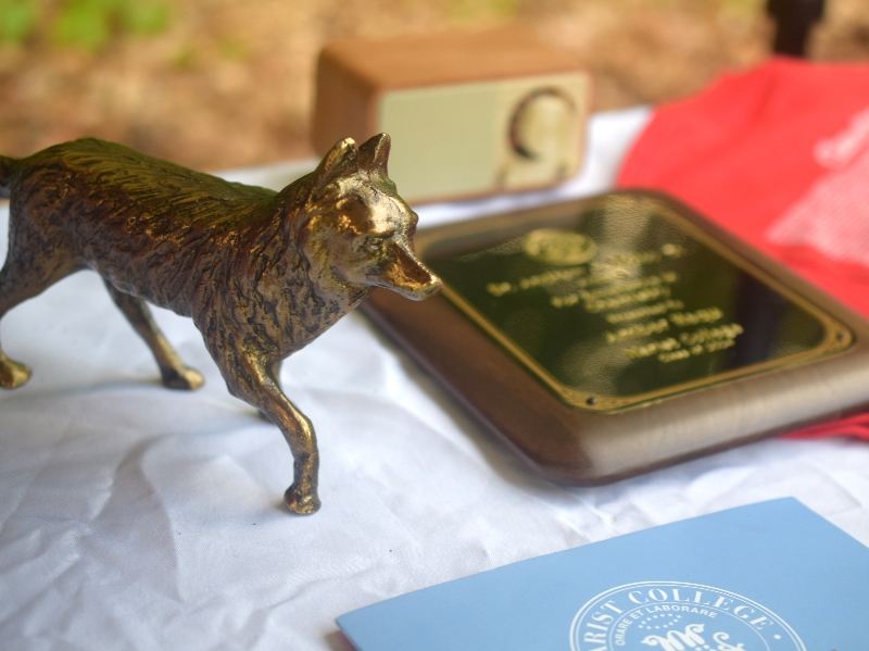 A brass fox and awards